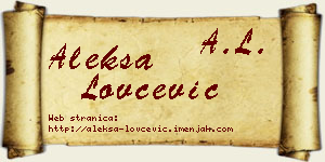 Aleksa Lovčević vizit kartica